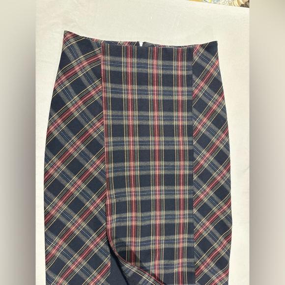 Free People Plaid Wellington Midi Pencil Skirt Size 12 - Picture 3 of 7